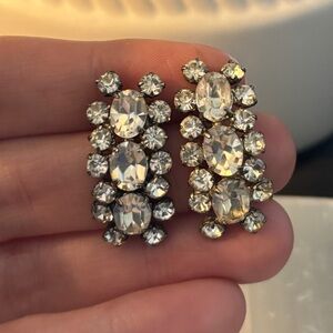 Vintage Rhinestone Earrings - Pierced